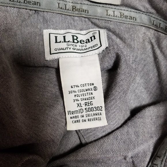 L.L. Bean Men's Shirt gray XL‎ slightly fitted - Picture 8 of 10